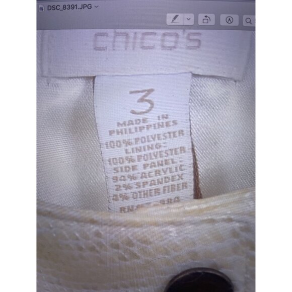 Chico's Knit Panel Moto Zip Up Jacket Long Sleeve Women's Plus Size XL 16 (3) - Picture 10 of 11